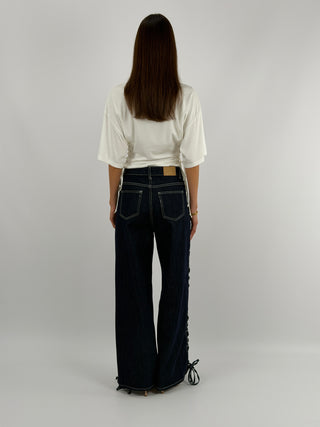 Jeans con Lacci Lavaggio Zero