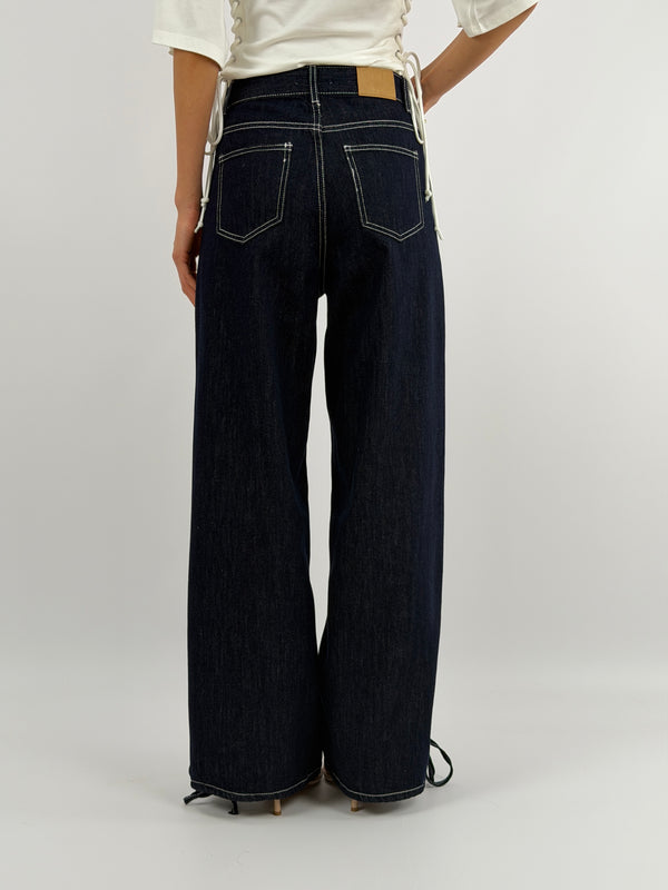 Jeans con Lacci Lavaggio Zero