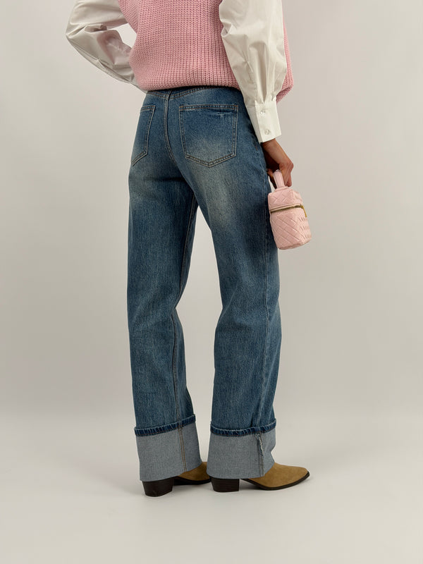 Jeans con Chiusura Incrociata