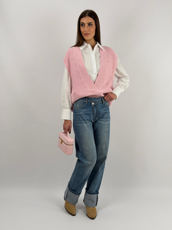 Jeans con Chiusura Incrociata