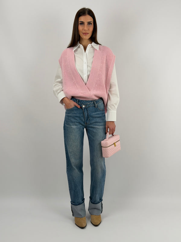 Jeans con Chiusura Incrociata