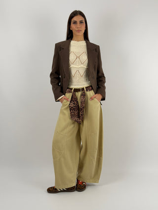 Jeans Balloon con Doppia Cintura