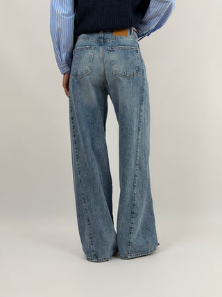 Jeans Lumina Wide Leg con Cordini