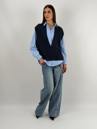 Jeans Lumina Wide Leg con Cordini