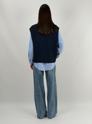 Jeans Lumina Wide Leg con Cordini