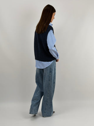 Jeans Lumina Wide Leg con Cordini