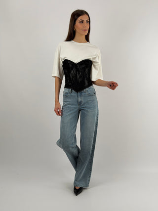 Jeans Wide Leg con Stelle