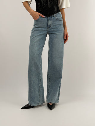 Jeans Wide Leg con Stelle