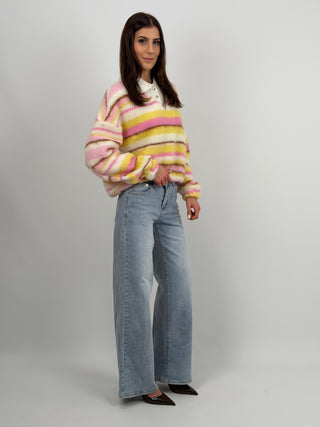 Jeans Wide Leg Lavaggio Chiaro