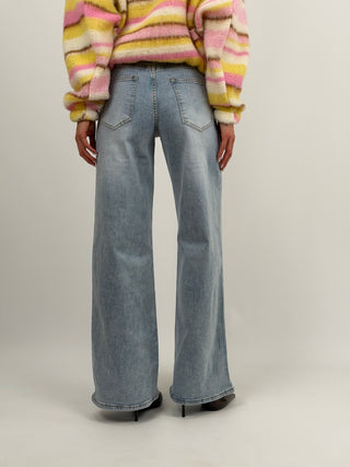 Jeans Wide Leg Lavaggio Chiaro