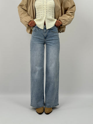 Jeans Wide Leg Lavaggio Chiaro