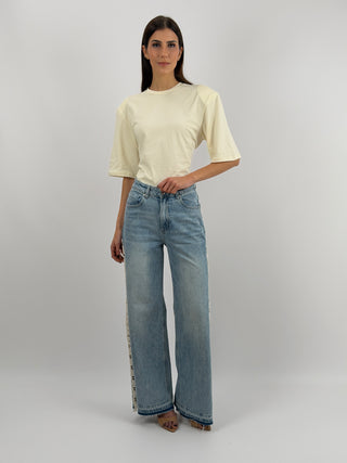 Jeans Wide Leg con Inserti