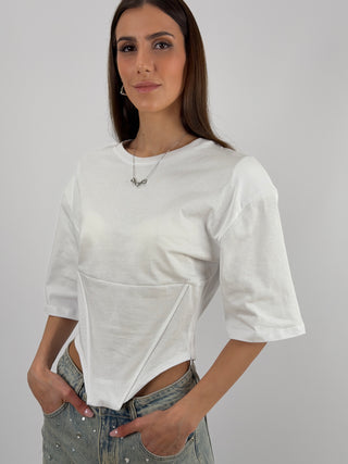T-Shirt Corsetto Bianca Lumina