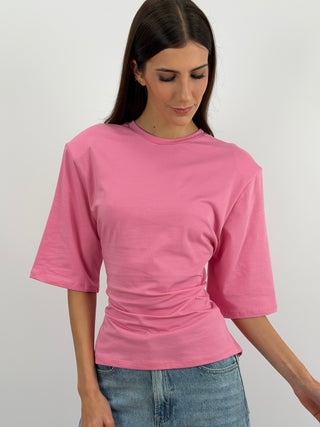 T-Shirt Fucsia Lumina con Lacci e Spalline