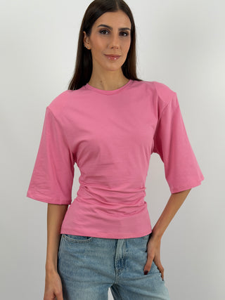 T-Shirt Fucsia Lumina con Lacci e Spalline