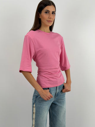 T-Shirt Fucsia Lumina con Lacci e Spalline