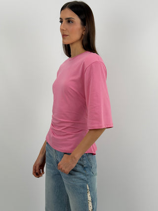 T-Shirt Fucsia Lumina con Lacci e Spalline