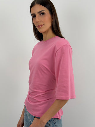 T-Shirt Fucsia Lumina con Lacci e Spalline