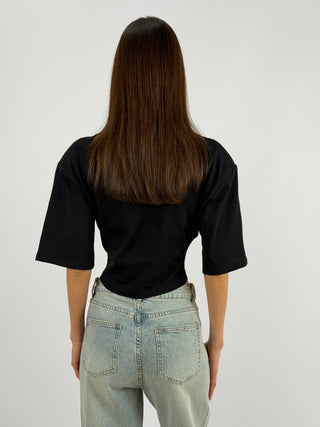T-Shirt Corsetto Nera Lumina