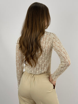 Maglia in Pizzo Beige