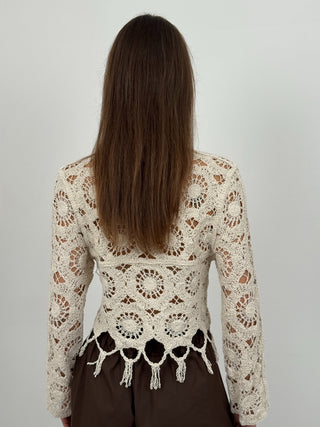Maglia Crochet Ellie Beige