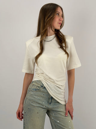T-Shirt Arricciata Bianca Lumina