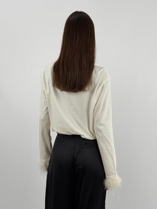 Maglia Lumina con Piume Bianca