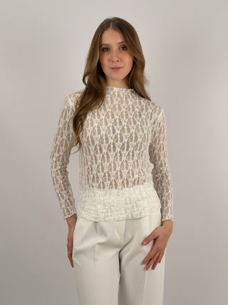 Maglia in Pizzo Bianca