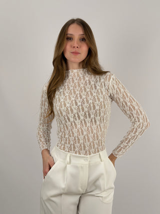 Maglia in Pizzo Bianca