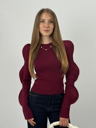 Maglia Butterfly a Costine Bordeaux