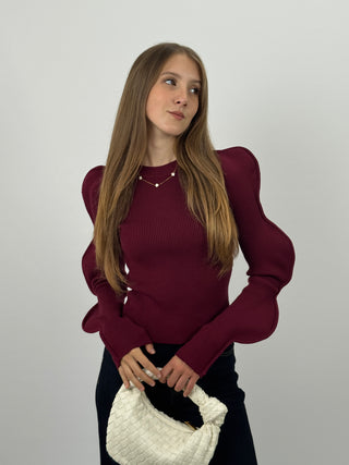 Maglia Butterfly a Costine Bordeaux