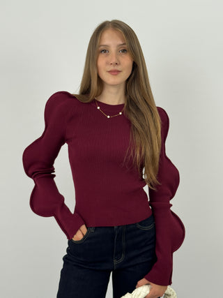 Maglia Butterfly a Costine Bordeaux