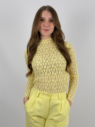 Maglia in Pizzo Gialla