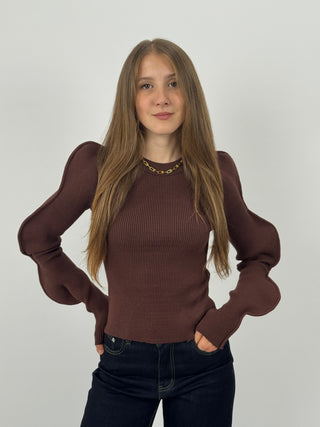 Maglia Butterfly a Costine Marrone