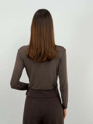 Pull Cachemire Ultralight avec Boutons Marron