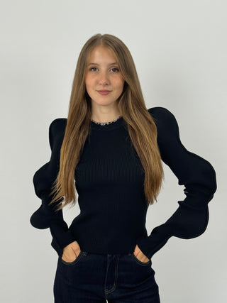 Maglia Butterfly a Costine Nera