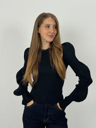 Maglia Butterfly a Costine Nera
