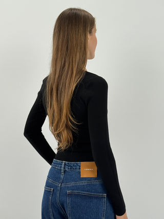 Maglia con Scollo a V Nera