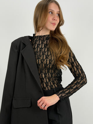 Maglia in Pizzo Nera
