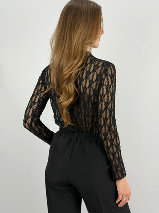 Maglia in Pizzo Nera