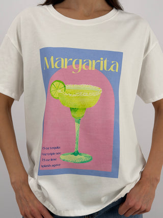 T-Shirt Over con Stampa Margarita