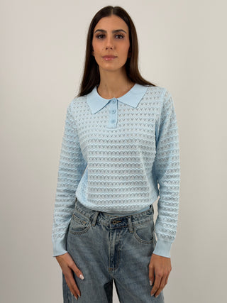 Maglia con Colletto Azzurra