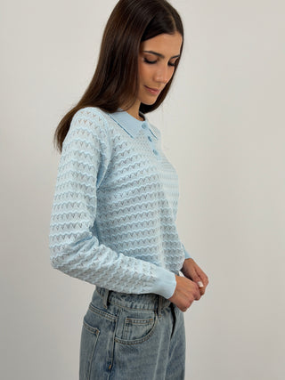 Maglia con Colletto Azzurra