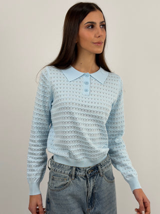 Maglia con Colletto Azzurra