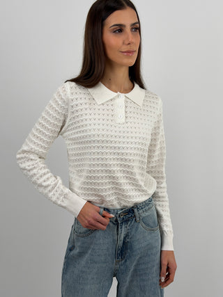 Maglia con Colletto Bianca