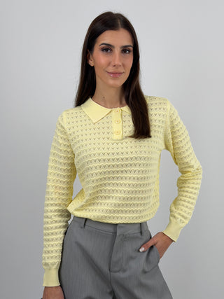 Maglia con Colletto Gialla