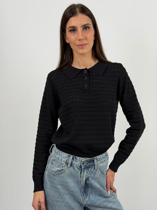 Maglia con Colletto Nera