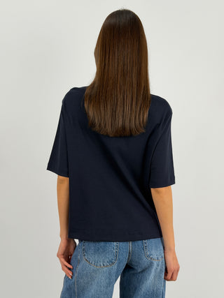 Black Wide Sleeve Cotton T-Shirt