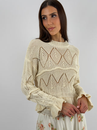 Pullover Traforato Crema