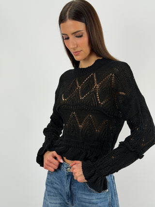 Pullover Traforato Nero